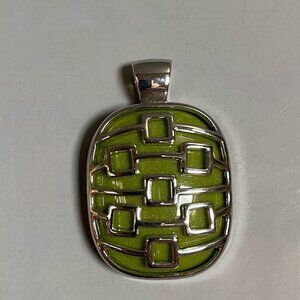 Lia Sophia "Modular" Green Enamel Fililgree Pendant